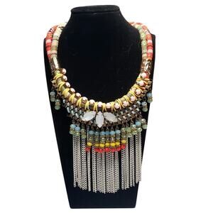 Collar Style Necklace Broken BOHO Bohemian Chain Dangle 12"